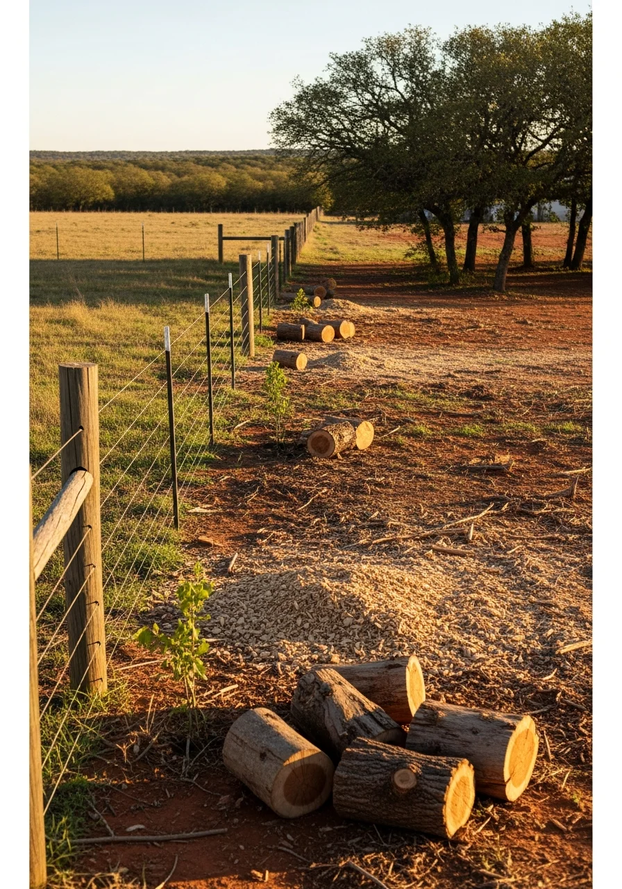 Completed work on a Montague County property, showing attention to rural property details.